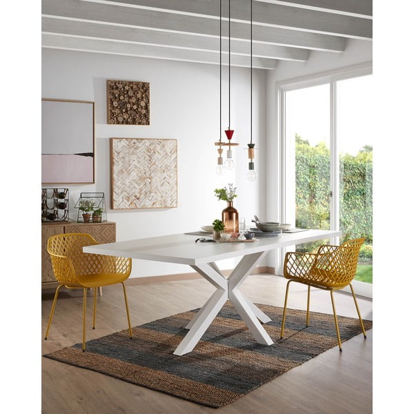Baltas valgomojo stalas Kave Home Arya, 160 x 100 cm-image-2