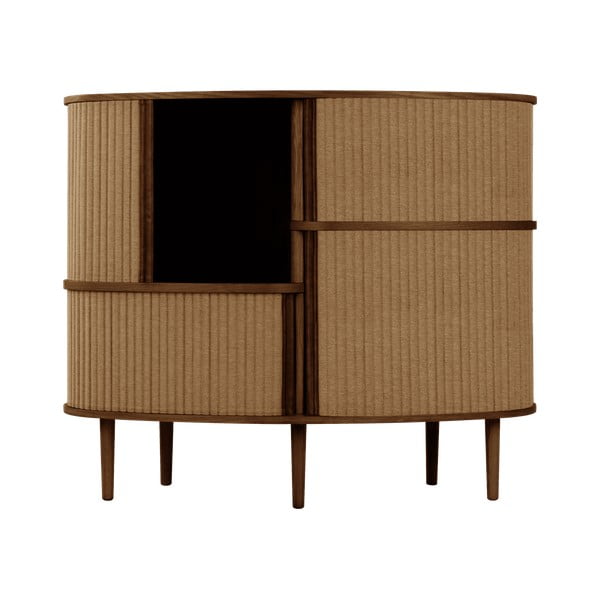 Rudos spalvos/šviesiai rudos spalvos spintelė iš ąžuolo su stumdomomis durimis 120x100x50 cm Audacious – UMAGE-image-1