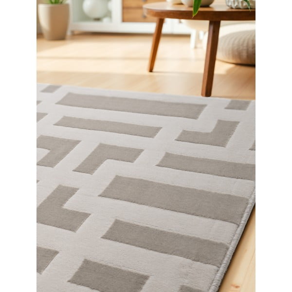 Kilimas pilkos spalvos/kreminės spalvos 80x240 cm Perles Onyx – Elle Decoration-image-3