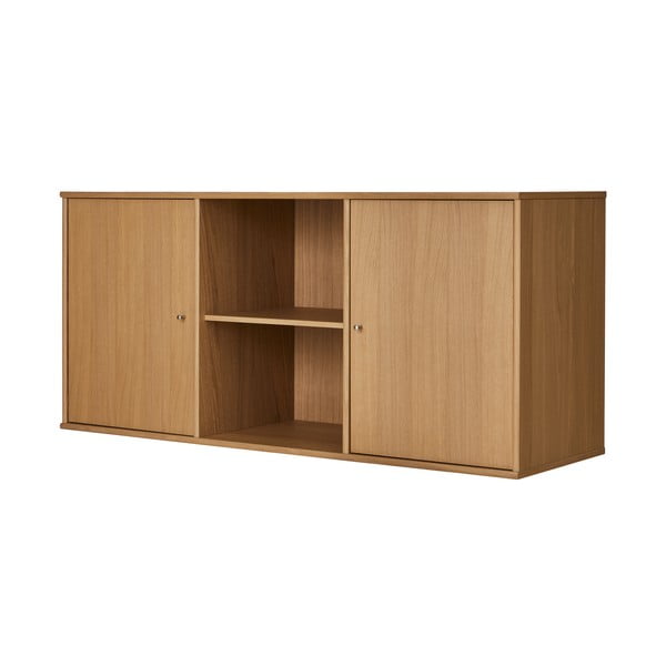 Žema pakabinama šoninė spintelė natūralios spalvos iš ąžuolo 133x61 cm Mistral – Hammel Furniture-image-2