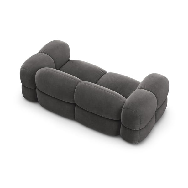 Pilkos spalvos iš velveto sofa 210 cm Loretto – Cosmopolitan Design-image-4