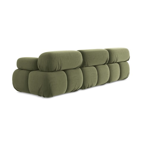 Šviesiai žalios spalvos iš velveto sofa 285 cm Lokua – Makamii-image-4