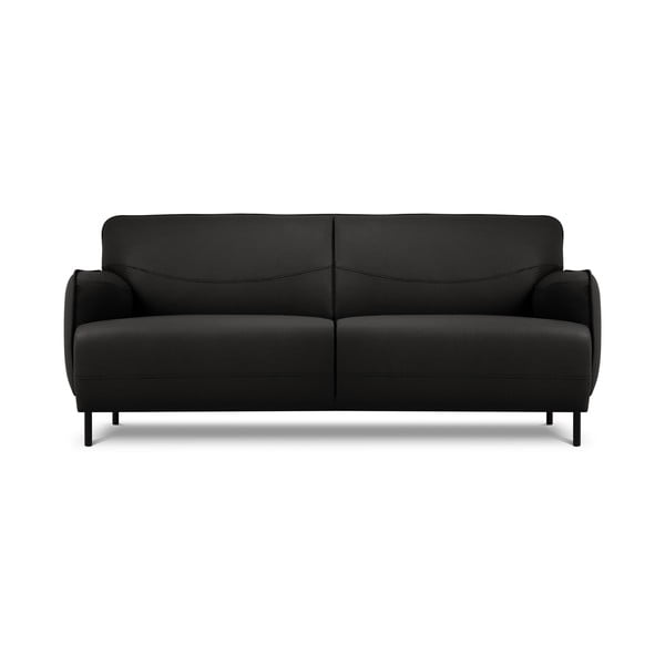 Juoda odinė sofa Windsor & Co Sofas Neso, 175 x 90 cm