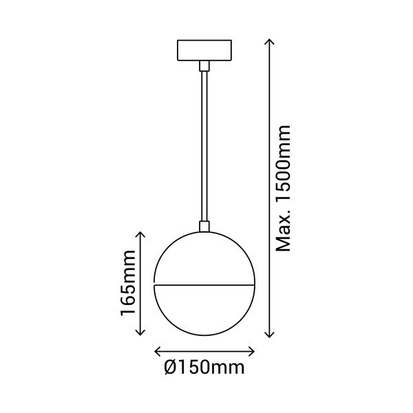 Juodas pakabinamas šviestuvas SULION Eclipse, aukštis 150 cm-image-2