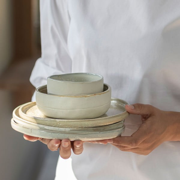 Lėkštės smėlio spalvos iš akmens 2 vnt. ø 20 cm Sand Grain – Mette Ditmer Denmark-image-1