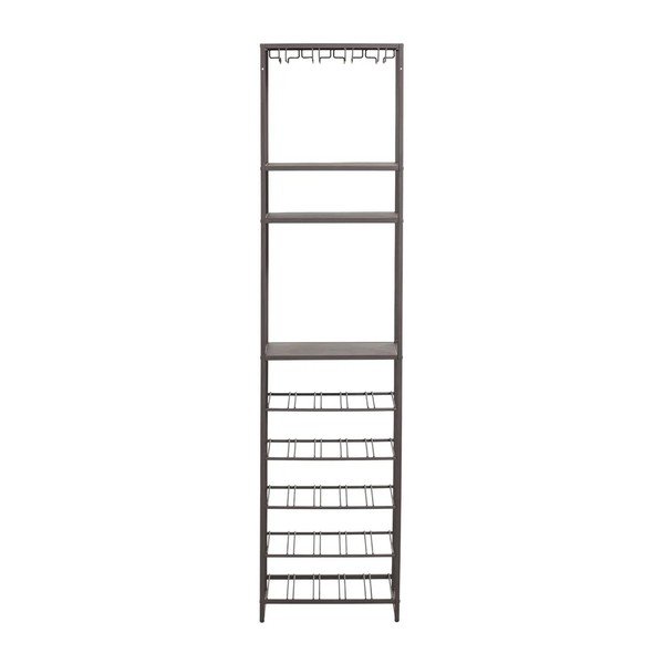 Tamsiai rudos spalvos vyno spintelė butelių skaičius 25, 45x185x40 cm Reese – WOOOD-image-3