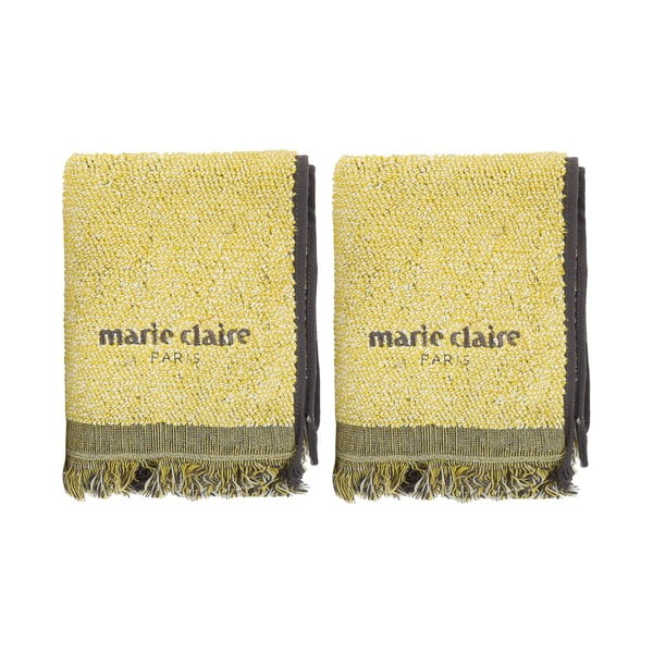 2 geltonų "Marie Claire Colza" rankšluosčių rinkinys, 40 x 60 cm