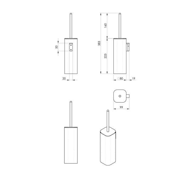 Sieninis tualeto šepetys baltos spalvos Gedy Flori – Sapho-image-1