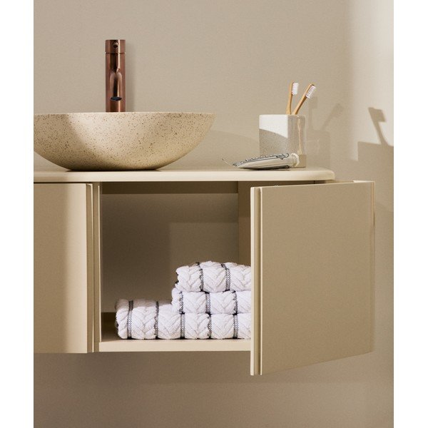 Smėlio spalvos pakabinama spintelė po kriaukle 90x35 cm Salaya – Kave Home-image-2