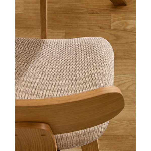 Smėlio spalvos/natūralios spalvos valgomojo kėdė iš ąžuolo Gena – Kave Home-image-4