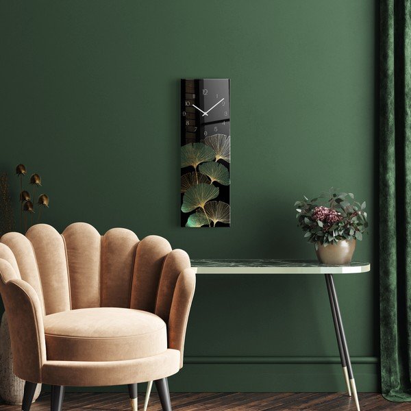 Stiklinis sieninis laikrodis Gingko - Styler-image-3