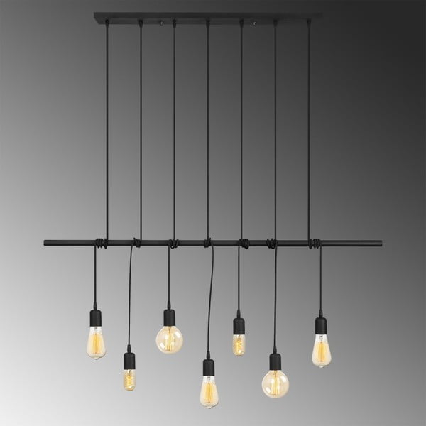 Juodos spalvos metalinis pakabinamas šviestuvas Opviq lights Vincent-image-1