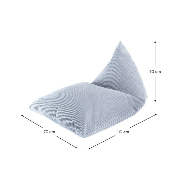 Mėlynos spalvos iš kordinio velveto vaikiškas sėdmaišis Big Lounger – Wigiwama-image-2