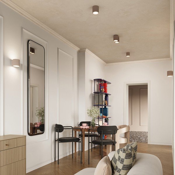 Taupe spalvos sieninė lempa ø 10 cm Zora – Sollux-image-4