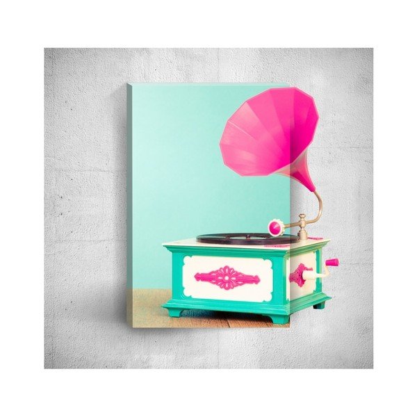 3D paveikslas ant sienos "Mosticx Pink Gramophone", 40 x 60 cm