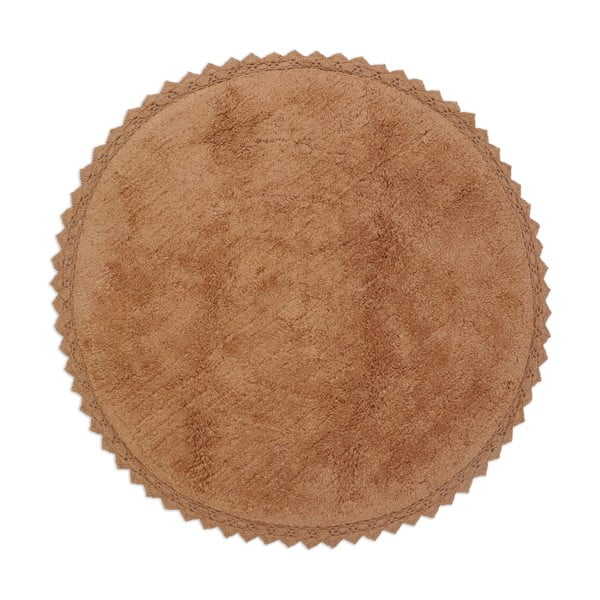 Skalbiamas/rankų darbo iš medvilnės apvalios formos kilimas raudonos plytų spalvos ø 110 cm Perla Toffee – Nattiot