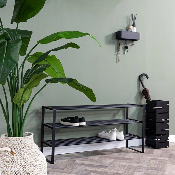 Juodos spalvos iš metalo spintelė batams 100x48,5x29 cm Rex – Spinder Design-image-2