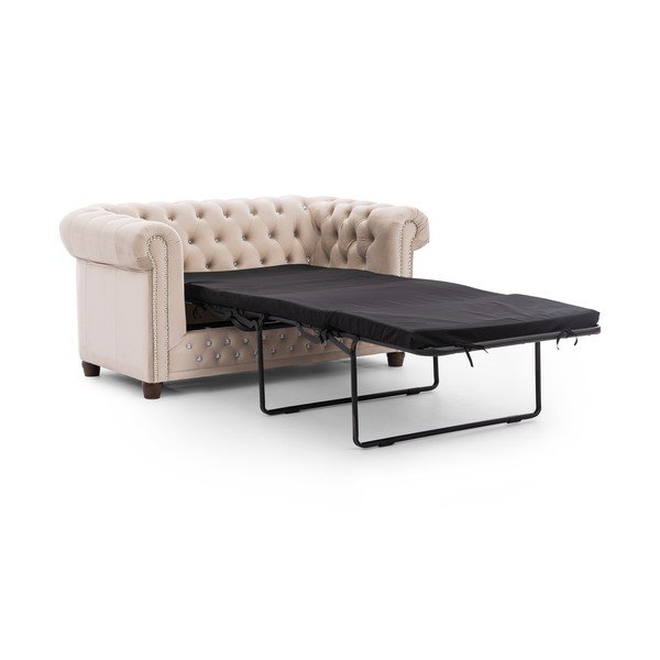 Smėlio spalvos sulankstoma sofa iš velveto 148 cm York Blik – Ropez-image-2