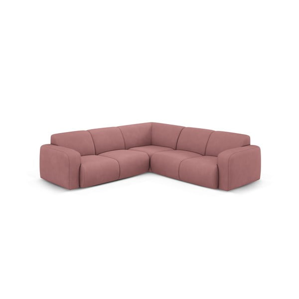 Kampinė sofa rožinės spalvos (kintama/„L“ formos) Molino – Micadoni Home-image-1