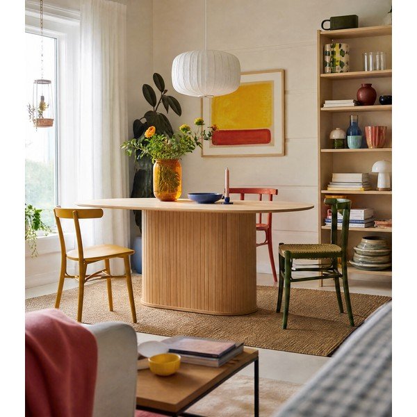 Valgomojo stalas su ąžuolo dekoro stalviršiu 95x180 cm Nola – Unique Furniture-image-1
