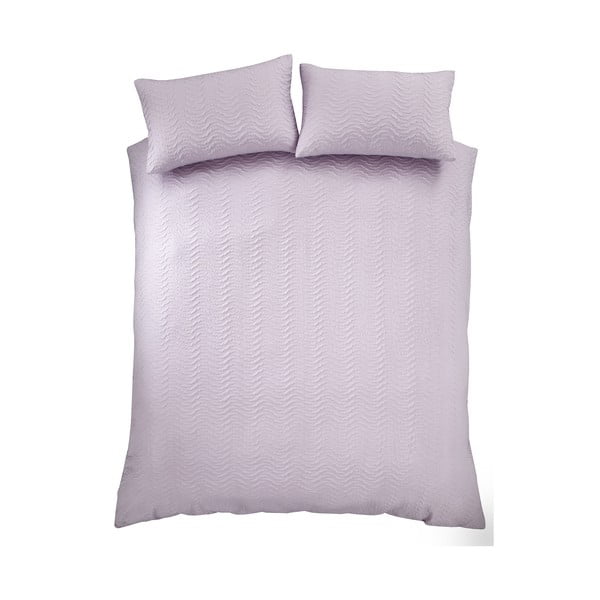 Levandų spalvos iš banguotos tekstūros dvigulė/itin ilga patalynė 230x220 cm Heatset Wave – Catherine Lansfield