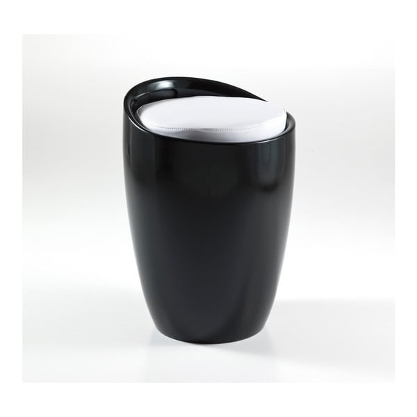 Juodai balta taburetė su laikymo vieta Tomasucci Pillow-image-2