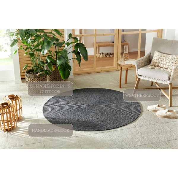 Pilkas apvalus lauko kilimas ø 150 cm - NORTHRUGS-image-4