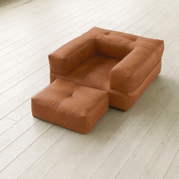 Kintamas fotelis "Cube", konjakas-image-2