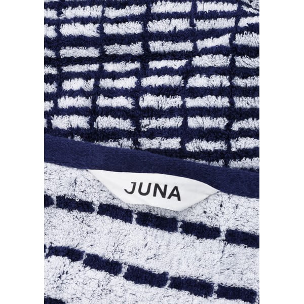 Baltos spalvos/mėlynos spalvos iš frote audinio iš bambuko mišinio vonios rankšluostis 70x140 cm Nuance – JUNA-image-2