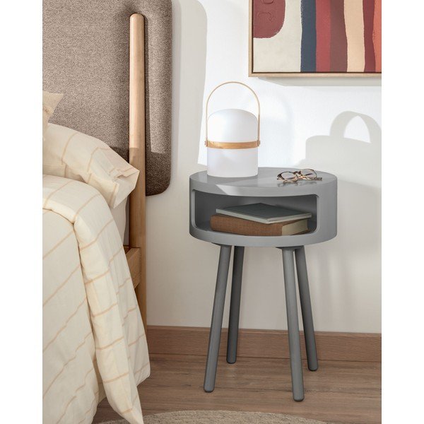 Pilkas žurnalinis staliukas su daiktadėže Kave Home Bruk-image-1