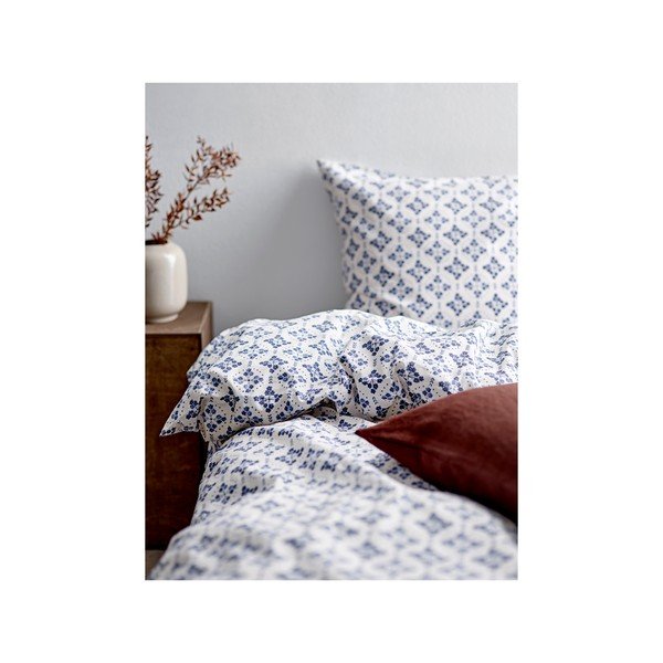 Iš medvilnės viengulė patalynė baltos spalvos/mėlynos spalvos 140x200 cm Heirloom – Södahl-image-1