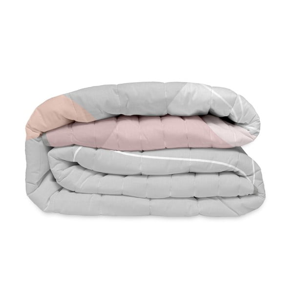 Dygsniuota lovatiesė iš medvilnės rožinės spalvos/pilkos spalvos 180x260 cm Range – Blanc-image-4