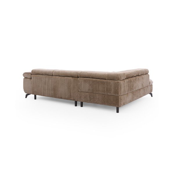 Rudos spalvos kampinė sofa iš kordinio velveto (su kairiuoju kampu/„L“ formos) Marbeya  – Ropez-image-3