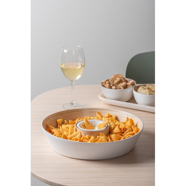 Iš bambuko  serviravimo dubuo baltos spalvos ø 30 cm Puro – PT LIVING-image-1
