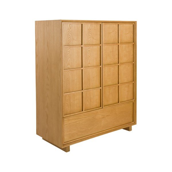 Natūralios spalvos iš uosio masyvo spintelė 100x120x45 cm Raster – Zuiver-image-3