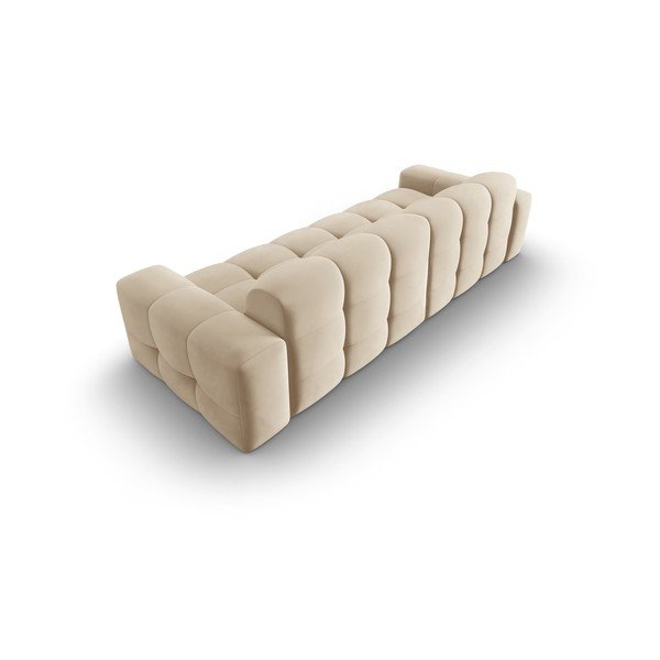 Smėlio spalvos aksominė sofa 255 cm Kendal - Micadoni Home-image-4