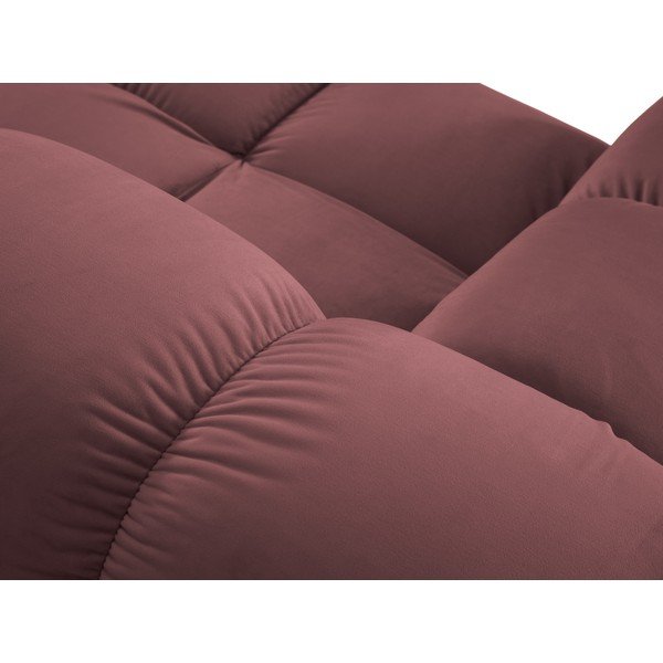 Kampinė sofa rožinės spalvos iš velveto Bellis – Micadoni Home-image-1