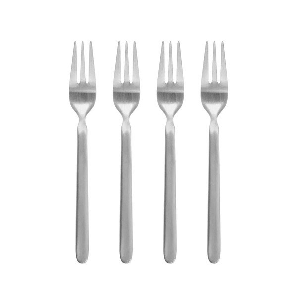 Matinės sidabrinės spalvos desertinės šakutės iš nerūdijančio plieno 4 vnt. 4 žmonėms Stella – Blomus