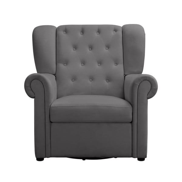 Iš velveto supamasis/Chesterfield krėslas pilkos spalvos Lillyse – Støraa-image-2