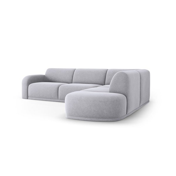 Iš velveto kampinė sofa šviesiai pilkos spalvos Erin – Micadoni Home-image-4