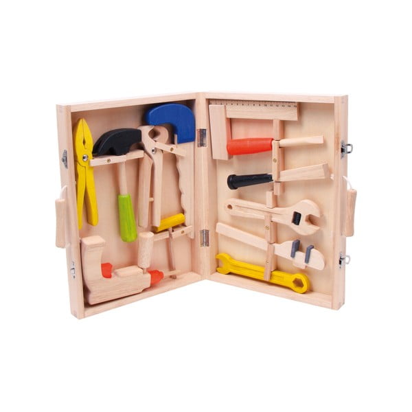 Vaikiškas medinių įrankių rinkinys Legler Toy dėkle