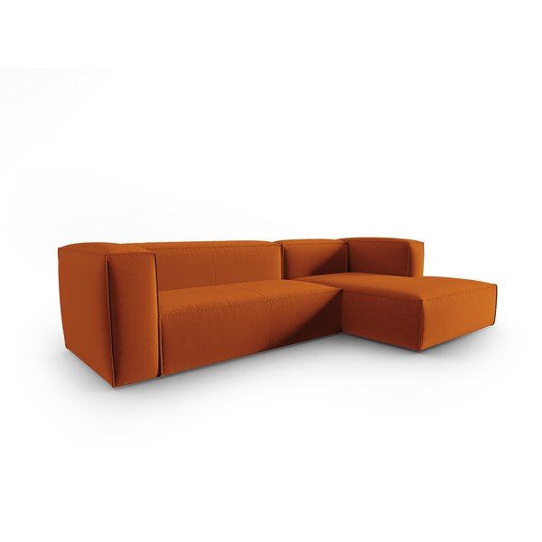 Iš velveto kampinė sofa oranžinės spalvos Mackay – Cosmopolitan Design-image-2