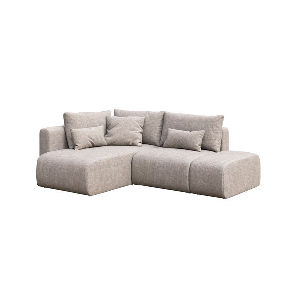 Sulankstoma/su sandėliavimo vieta kampinė sofa šviesiai pilkos spalvos (su kairiuoju kampu/su gultu) Lumine – Ghado-image-2