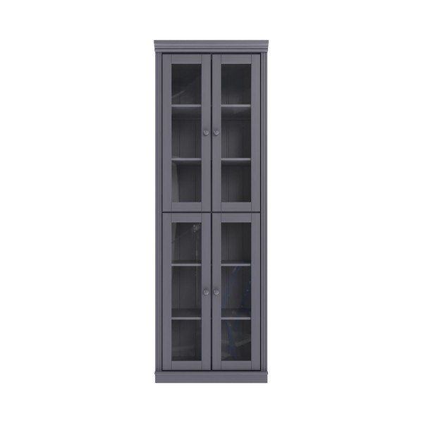 Pilkos spalvos iš pušies masyvo vitrina 74x223x37 cm Anita – Støraa