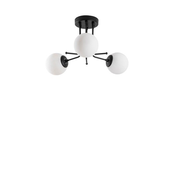Lubinis šviestuvas juodos spalvos ø 15 cm su stiklo gaubtu Daisy – Opviq lights