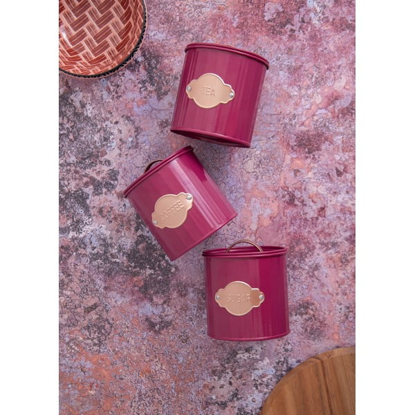 3 raudonos spalvos plieno stiklainiai - Kitchen Craft-image-2