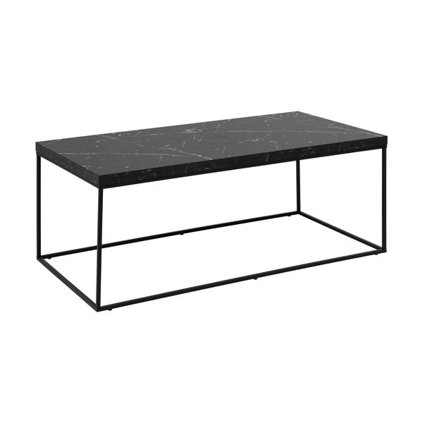 Kavos staliukas juodos spalvos su marmuro dekoro stalviršiu 55x110 cm Barossa – Actona-image-4