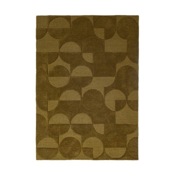 Rankų darbo tamsiai žalios spalvos iš vilnos kilimas 160x230 cm Gigi – Flair Rugs