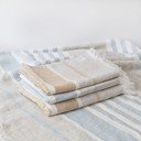 Mėlyna iš lino paplūdimio antklodė ir pledas 140x170 cm Allure Stripe – Linen Tales
