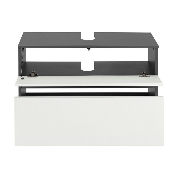 Spintelė po kriaukle baltos spalvos/antracito spalvos 80x55 cm Wisla – Støraa-image-1